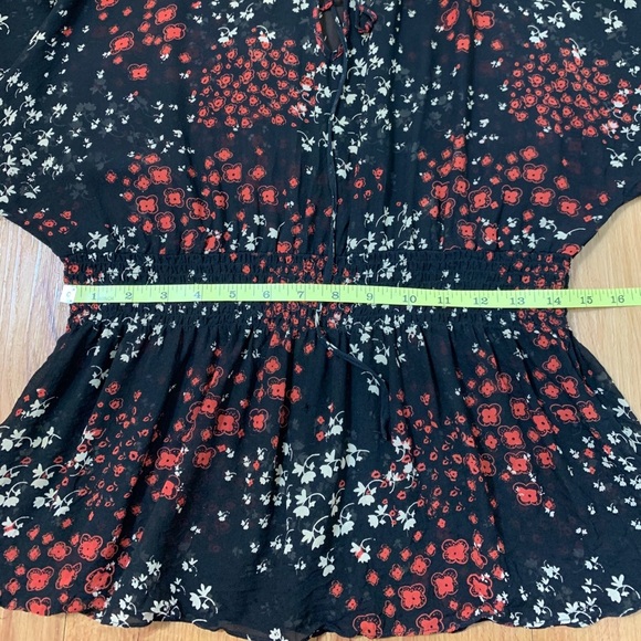 Anthropologie Fei Floral Silk Sheer 3/4 Sleeve Top - Picture 12 of 14